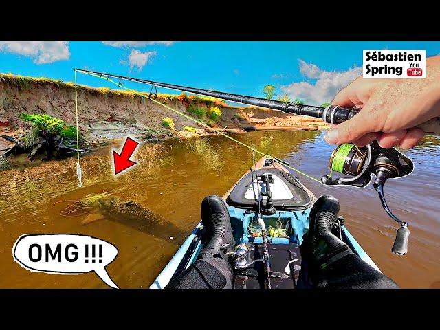 This fish is WAY TOO BIG for my Fishing rod !!! Exploring new spots with my KAYAK