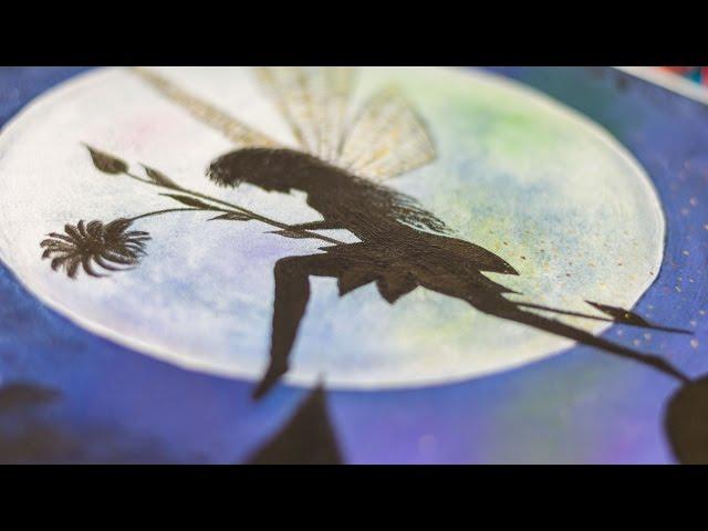 Night Full Moon Fairy / Acrylic painting - Homemade Illustration (4k)