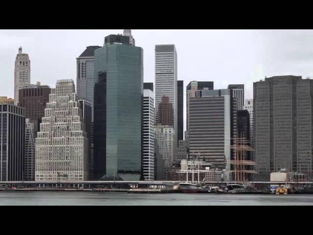 Город с реки "Фоновое видео Timelapse New York City USA Таймлапс"