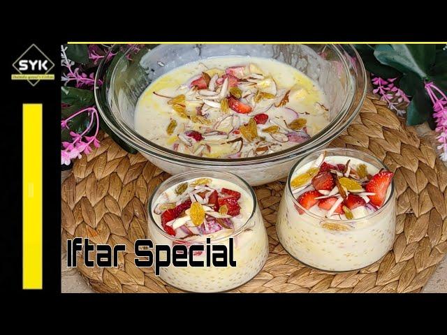 Sago Summer Drink Recipe | Ramadan Special | Sago Custard Fruits Drink Recipe | Summer Iftar Drink