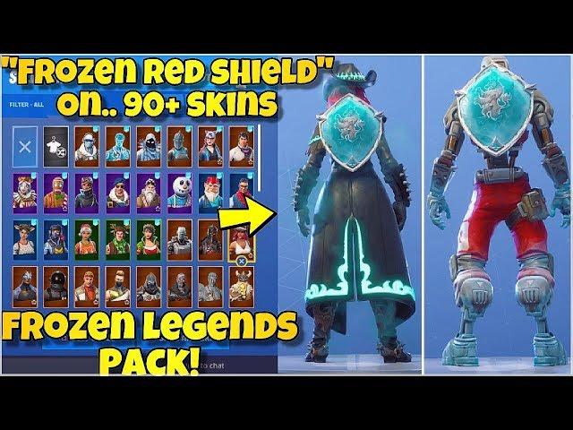 NEW "FROZEN RED SHIELD" BACK BLING Showcased With 90+ SKINS! Fortnite NEW FROZEN LEGENDS PACK!