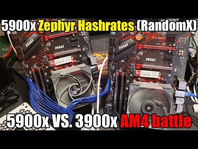 Ryzen 5900X Zephyr RandomX Hashrate Vs. 3900x