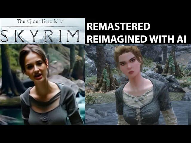 Skyrim with ultra-realistic graphics Gen-3 video to video Runway Artificial intelligence