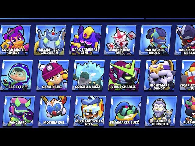 ALL 594 SKINS in Brawl Stars | #Godzilla Update