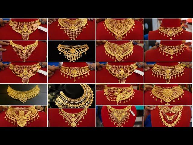 Letest gold bridal choker necklace design collection || Gold choker necklace design 2024