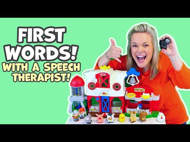 First Words with a Speech Therapist! Baby Learning Farm Animals!