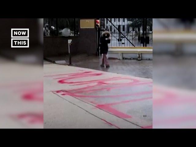 'MURDER' Spray-Painted Outside Russian Embassy in D.C. #Shorts