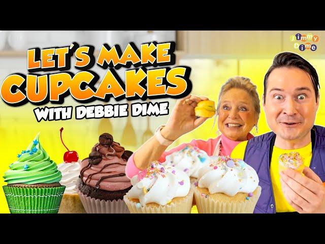 How to Make CUPCAKES for Kids with Debbie Dime!  Jimmy Dime Time Easy Cupcake Recipe