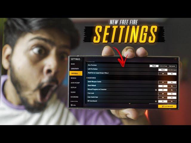 ALL NEW ( SETTINGS ) OF FREE FIRE || FREE FIRE A-Z SETTINGS || CONTROL SETTINGS