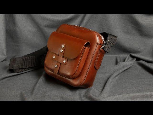 Сумка из кожи своими руками. Мужская кожаная сумка на плечо / Man leather bag handemade + pattern