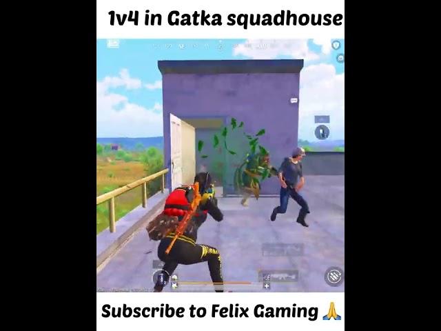 Gatka Squadhouse Enemy Rush 1v4 clutch  |#shorts #pubgmobile #bgmi #shortvideo