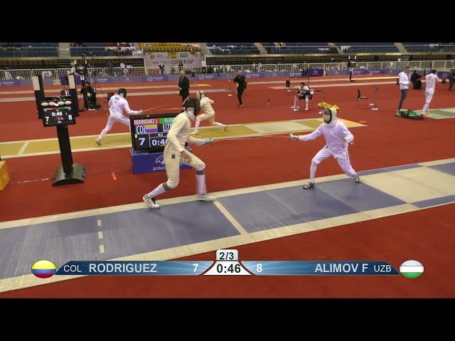 2023 387 T32 01 M E Individual Doha QAT GP BLUE ALIMOV UZB vs RODRIGUEZ COL