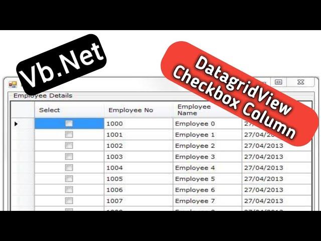 DataGridview Checkbox Column in vb.net(Hindi)