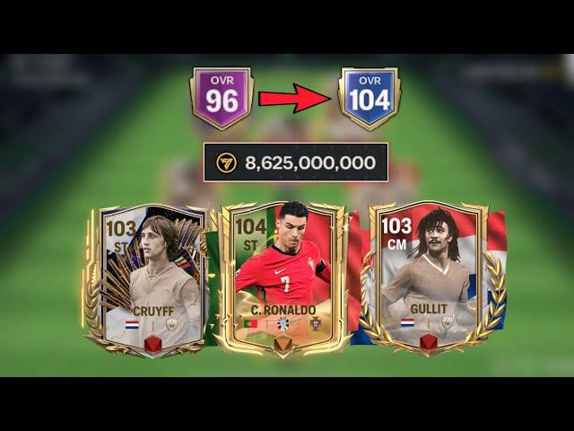  96 to 104 OVR Team Upgrading (9 Billion Coins) in FC Mobile Ft CR7, Gullit, Van Dijk, Walker!