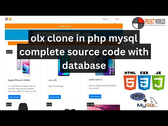 olx clone in php mysql complete source code with database