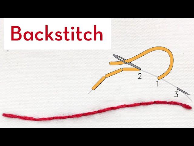 Backstitch - How to quick video tutorial - hand embroidery stitches for beginners