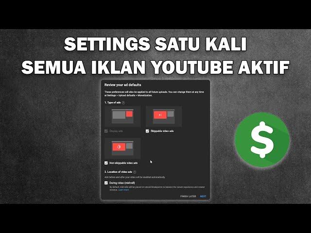 Cara Aktifkan & Setting Iklan YouTube Setelah Monetisasi