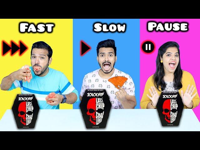 Fast Vs Slow Vs Pause Food Eating Challenge | Funny Food Challenge | Hungry Birds