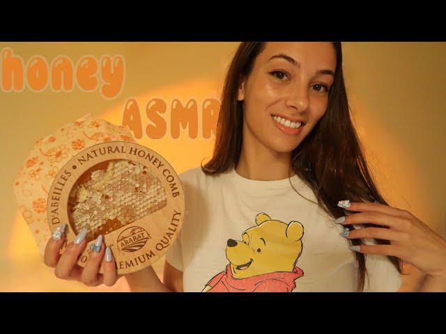 ASMR Honey Triggers  beeswax, woodwick candle, honeycomb, etc. 