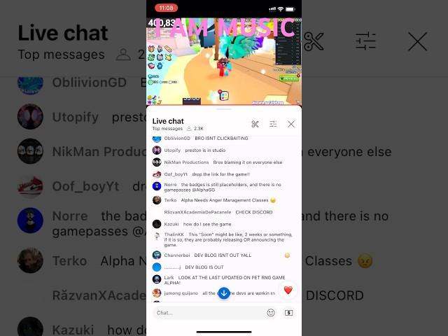 Alphagg Reads My Comment on His Live & Gets Mad() #terko #roblox #alphagg #crybaby #ps99 #carti