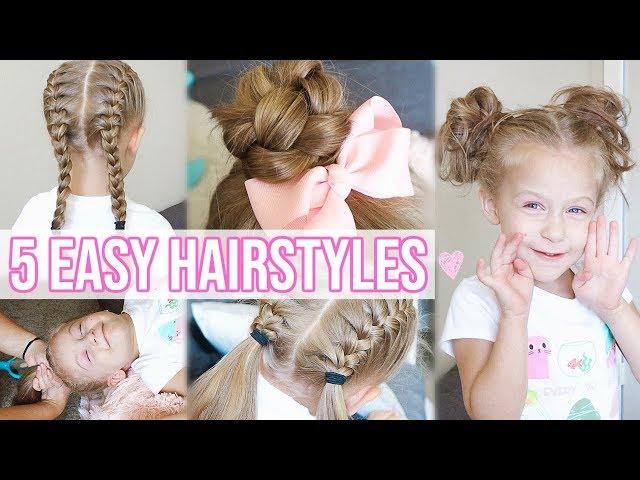 5 EASY HAIRSTYLES FOR LITTLE GIRLS!! | Back to School Hairstyles for Girls