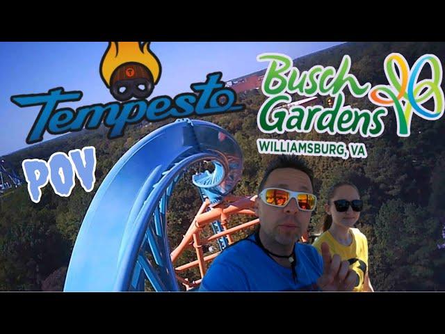 Tempesto High Speed Launch Coaster Front Row Ride & Review POV Busch Gardens Williamsburg 2024