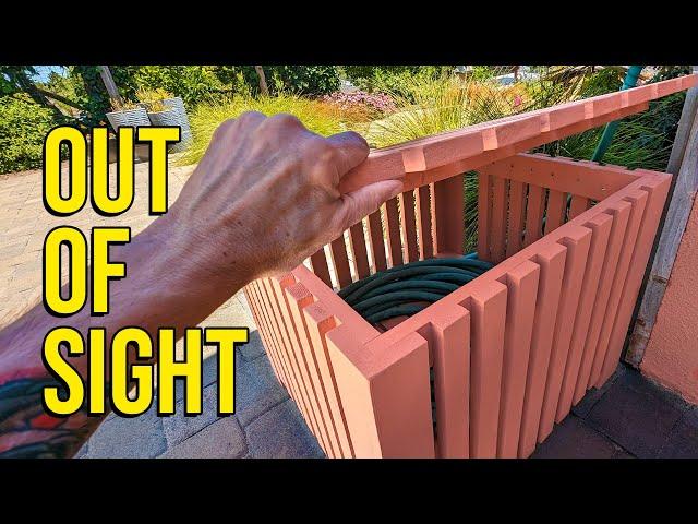 Simple garden hose storage container. LIMITED TOOLS NEEDED!