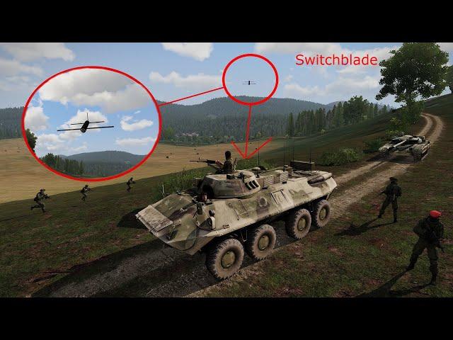 Drone destroy Switchblade to a Command Vehicle - ARMA 3: MILSIM