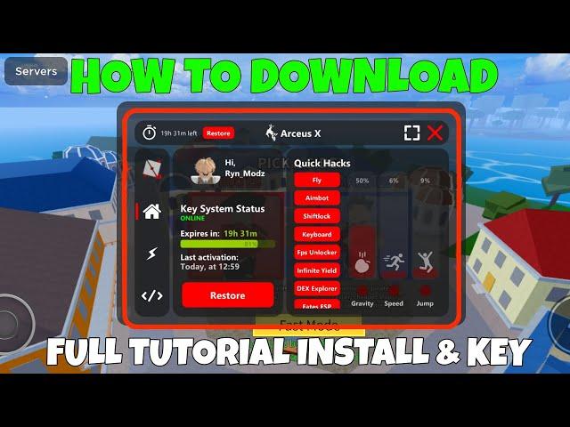 HOW TO DOWNLOAD ARCEUS X ON MOBILE & FULL TUTORIAL HOW TO INSTALL AND GET KEY