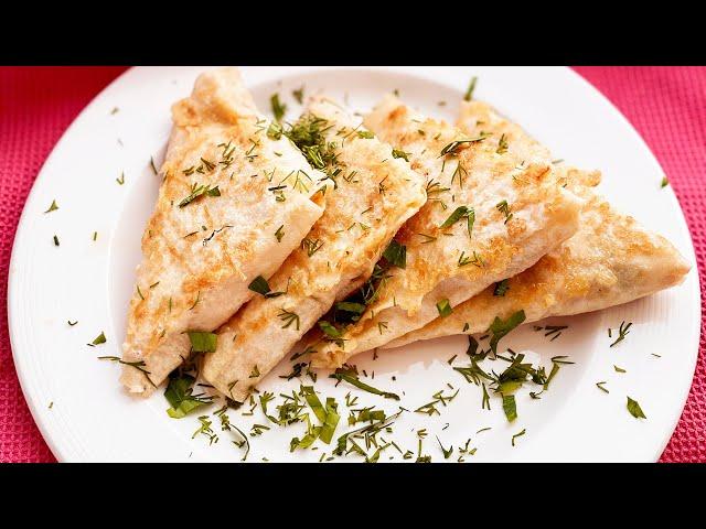 10 min Lavash rolls with cheese and chicken Recipe