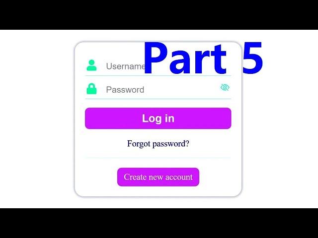 How To Create A Standard Login Form - Part 5/6