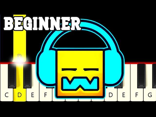 Geometry Dash - Level 1 Stereo Madness - Very Easy and Slow Piano tutorial