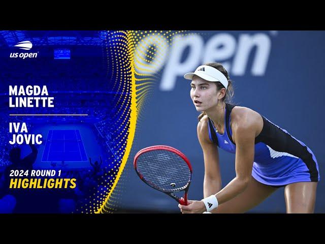 Magda Linette vs. Iva Jovic Highlights | 2024 US Open Round 1