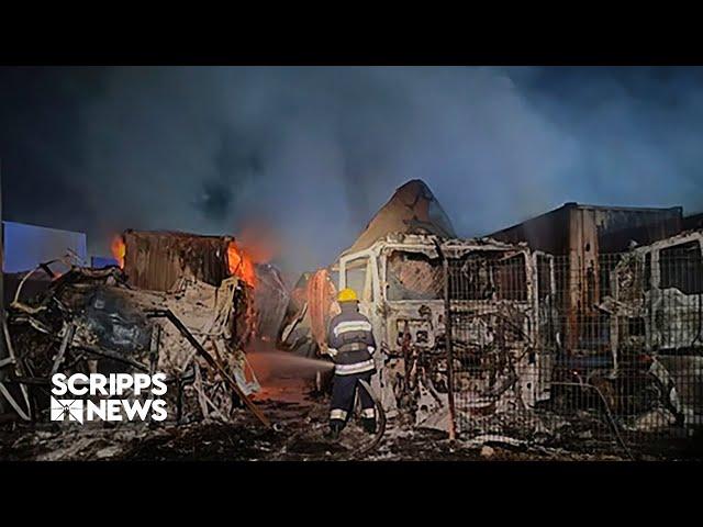 Russian drone strikes destroy Ukrainian grain storage at Odesa port