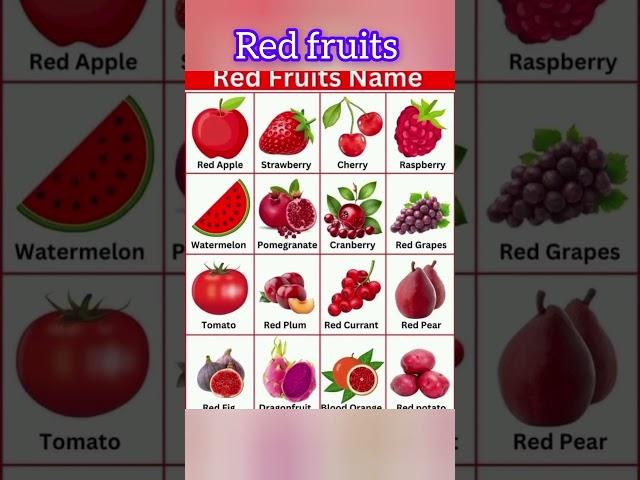 Red fruits.. healthy fruits #redfruits #fruit #fruitvocabularyforkids #english