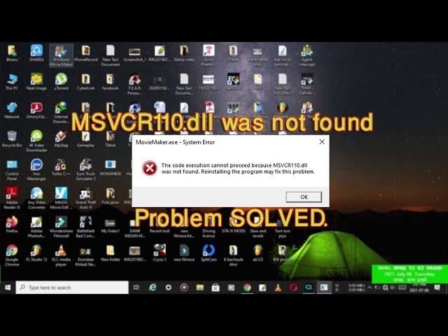 MSVCR110.dll was not found problem solved.