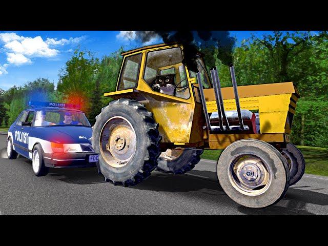 POLICE CHASE DRAG TRACTOR! (My Summer Car)