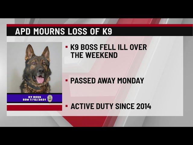 Asheville Police K9 ‘Boss’ dies after sudden illness