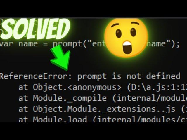 Fixing 'Prompt Not Defined' | Learn How to Take User Input and Run JavaScript Code in Vs Code 2024