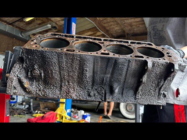 Laser cleaning a 1958 Cadillac 365 engine block