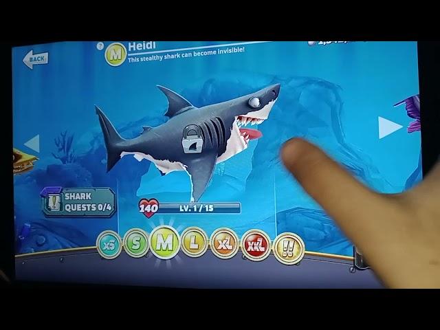 Hungry Shark World, unlocking Heidi, Bull shark. #Hammad