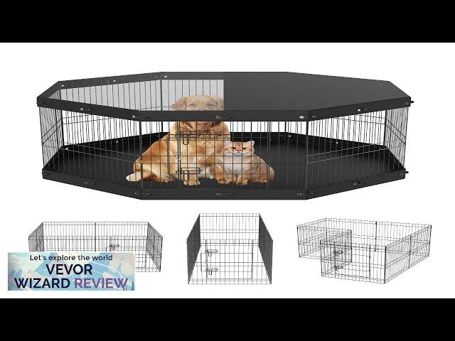 VEVOR Dog Playpen 8 Panels Foldable Metal Dog Exercise Pen with Top Review