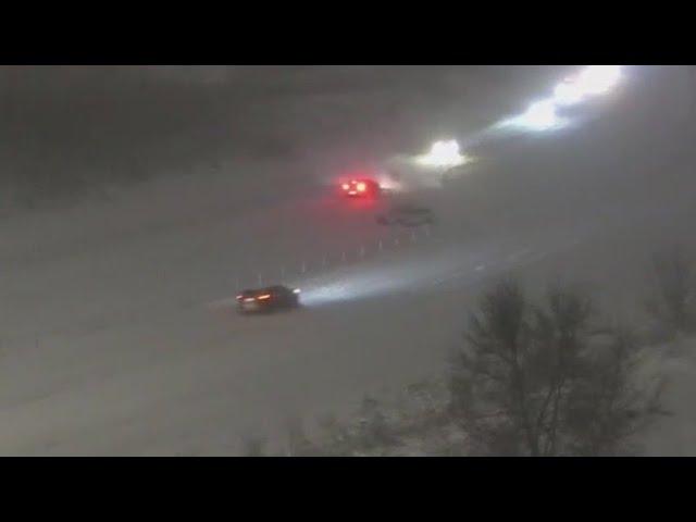 Vehicle spins out live on morning news