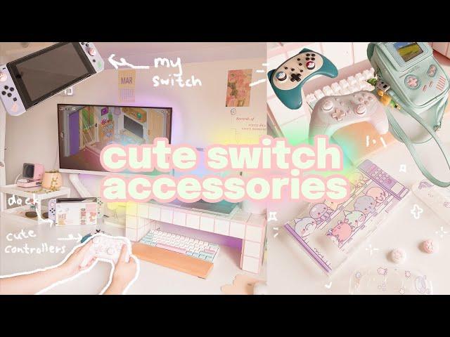 unboxing cute switch accessories  pastel controllers, thumb grips, kawaii bags (ft. funlab switch)