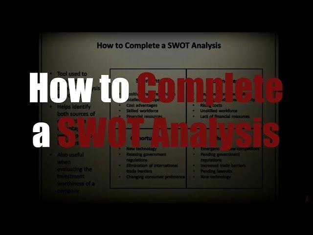 How to Complete a SWOT Analysis