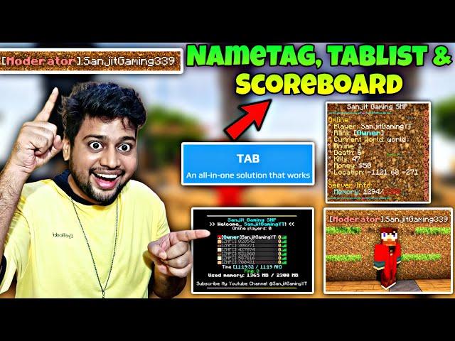 Get Rank Prefixes in Minecraft Chat Tablist & Name Tag | How To Add Tablist in Aternos | Tab plugin