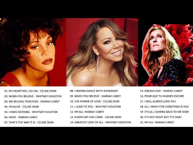 ⭐ Greatest Hits Playlist ⭐ Best Songs of World Divas ⭐ Mariah Carey, Celine Dion, Whitney Houston ⭐