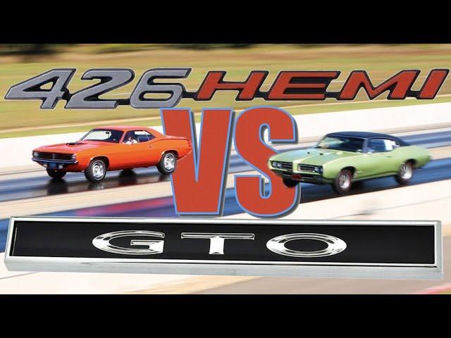 1970 Plymouth HEMI Cuda vs 1969 Pontiac GTO Ram Air IV | PURE STOCK DRAG RACE