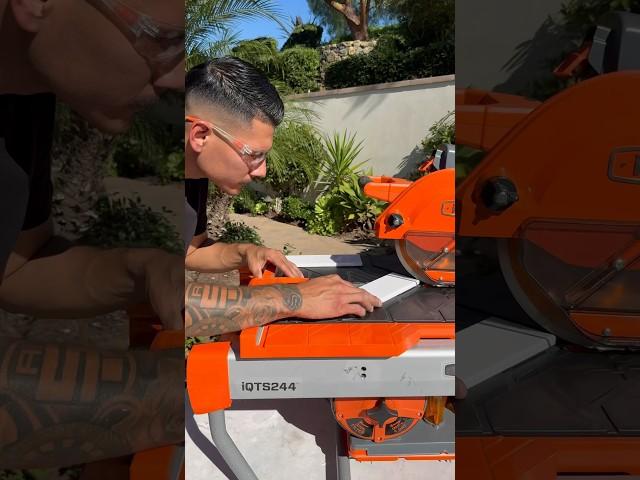 WATERLESS TILE SAW IQ Power Tools Cutting Natural Stone #tiletips #tools #construction #diy