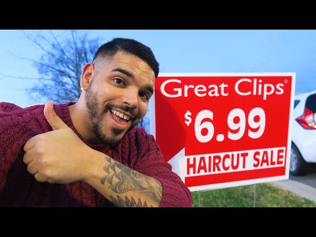 $7 GREAT CLIPS HAIRCUT  HONEST REVIEW | FADE WITH HARD PART